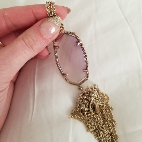 Kendra Scott vintage gold & purple agate Rayne - Picture 1 of 8